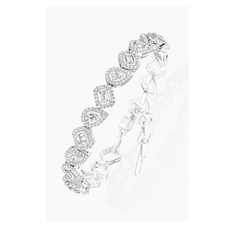 My Twin Rivire Bracelet in White Gold – Messika