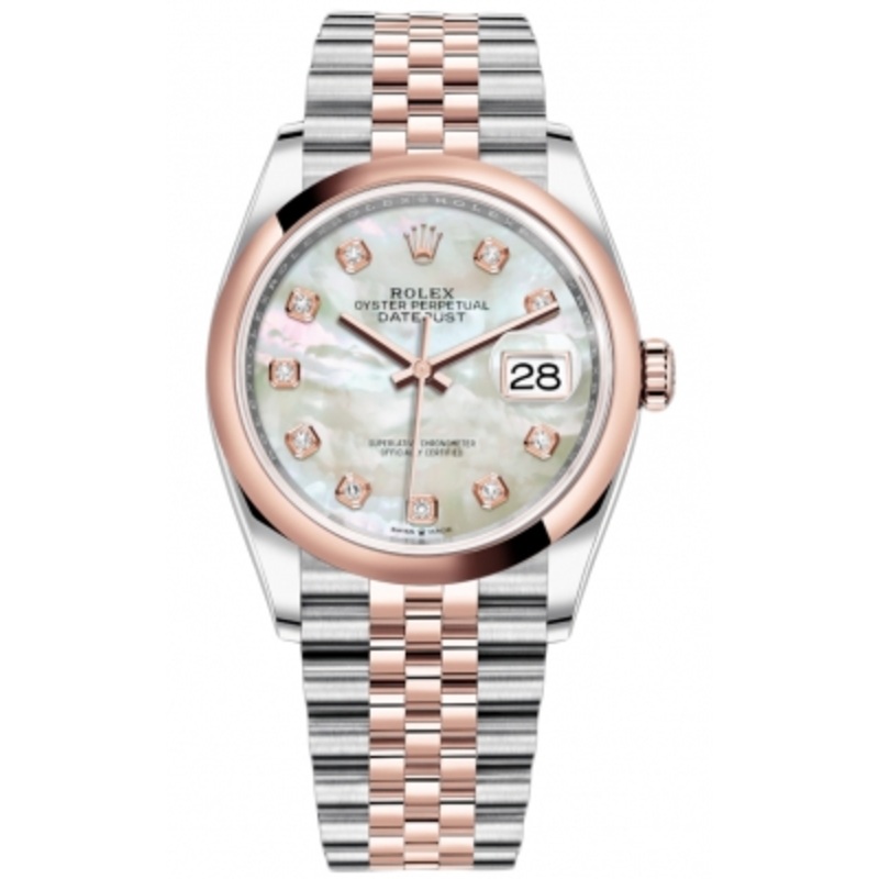 126201 MOP Diamond Jubilee Rolex Datejust 36mm Stainless Steel and Rose Gold Ladies Watch