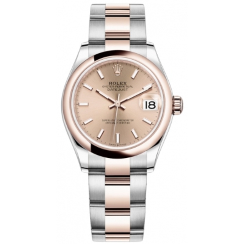 278241 Rose Index Oyster Rolex Datejust 31mm Stainless Steel and Rose Gold Ladies Watch