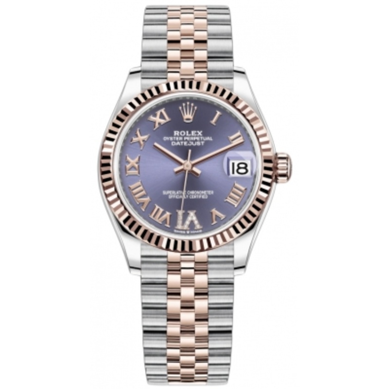 278271 Aubergine Roman VI Jubilee Rolex Datejust 31mm Stainless Steel and Rose Gold Ladies Watch