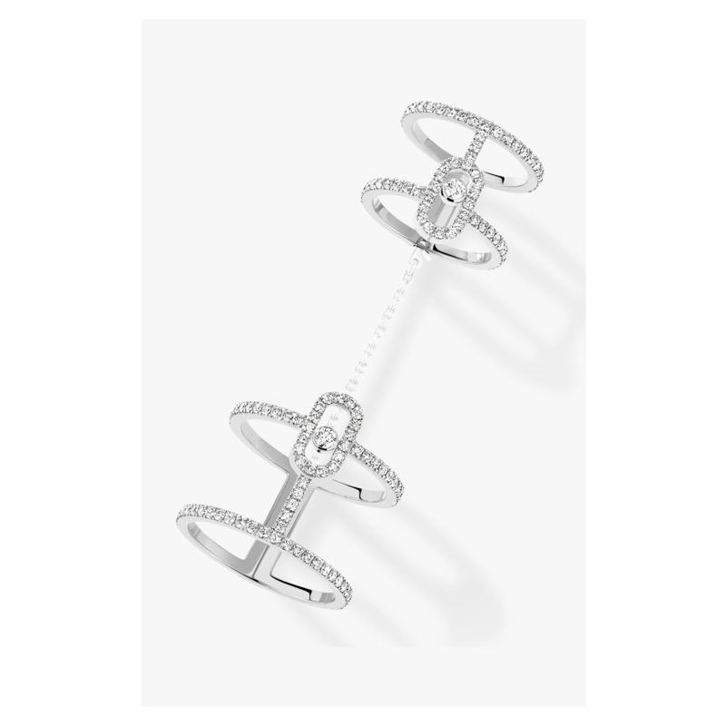 Move Uno Double Ring in White Gold Size 54 – Messika
