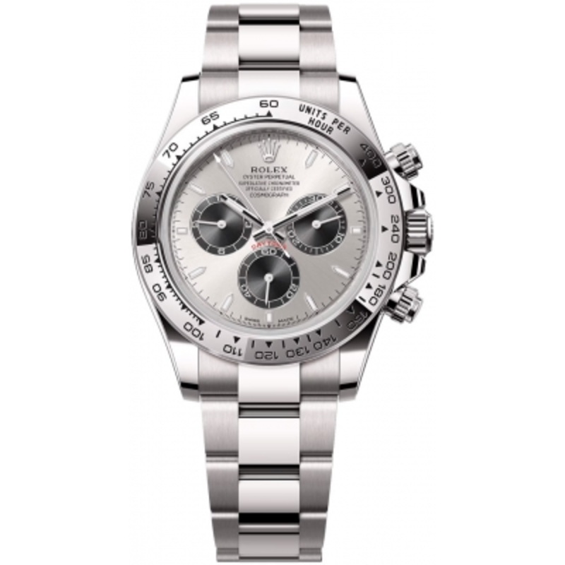126509 Steel Bright Black Rolex Cosmograph Daytona White Gold Mens Watch