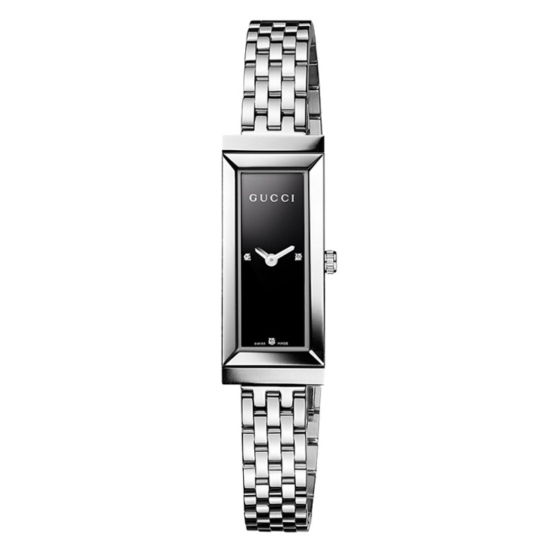 YA127504 Gucci 127 Ladies Black Diamond Dial Watch