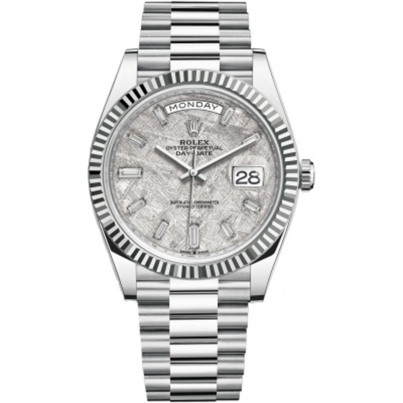 228236 Meteorite Baguette Rolex Day-Date 40mm Platinum Mens Watch