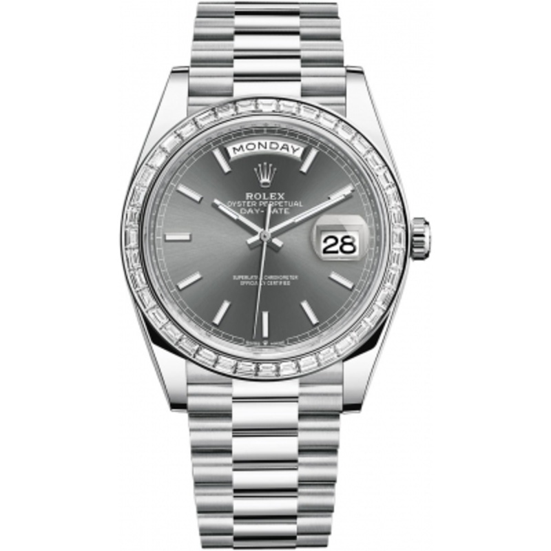 228396TBR Slate Index Rolex Day-Date 40mm Platinum Mens Watch