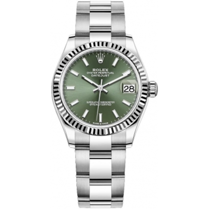 278274 Mint Green Index Oyster Rolex Datejust 31mm Stainless Steel Ladies Watch