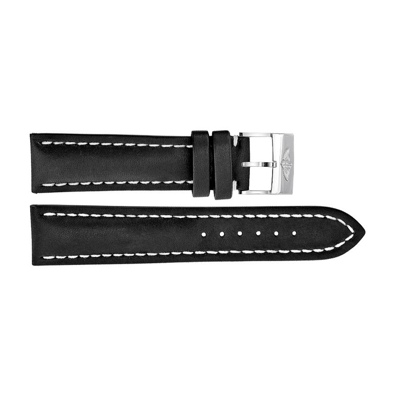22/20 Genuine Breitling Black Leather Strap with Tang Buckle