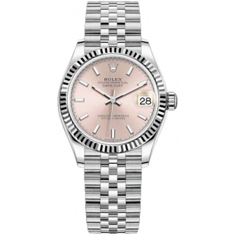 278274 Pink Index Jubilee Rolex Datejust 31mm Stainless Steel Ladies Watch