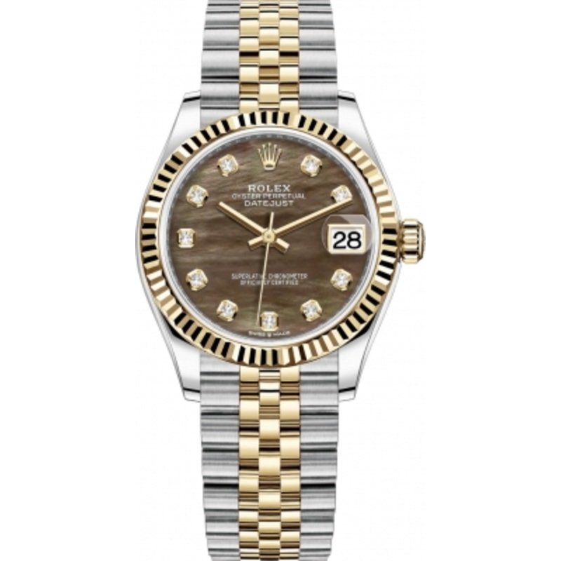 278273 Black MOP Diamond Jubilee Rolex Datejust 31mm Stainless Steel and Yellow Gold Ladies Watch