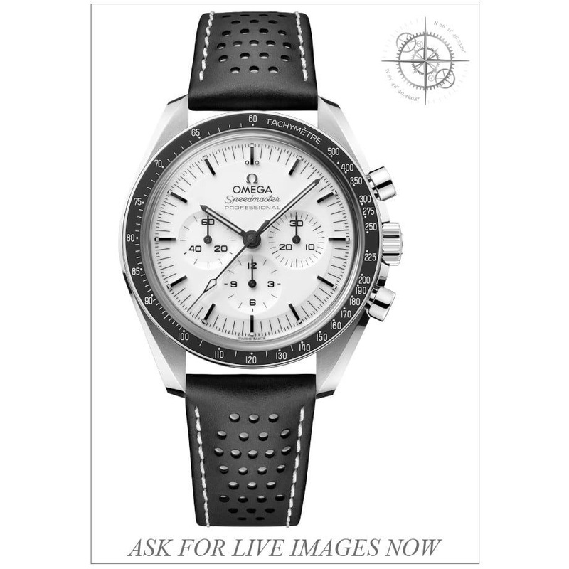Omega 310.32.42.50.04.002 Speedmaster Moonwatch Professional White Dial On Leather Strap