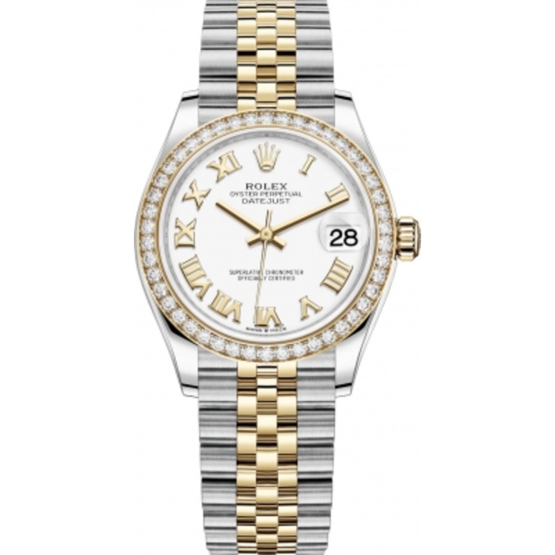 278383rbr White Roman Jubilee Rolex Datejust 31mm Stainless Steel and Yellow Gold Ladies Watch