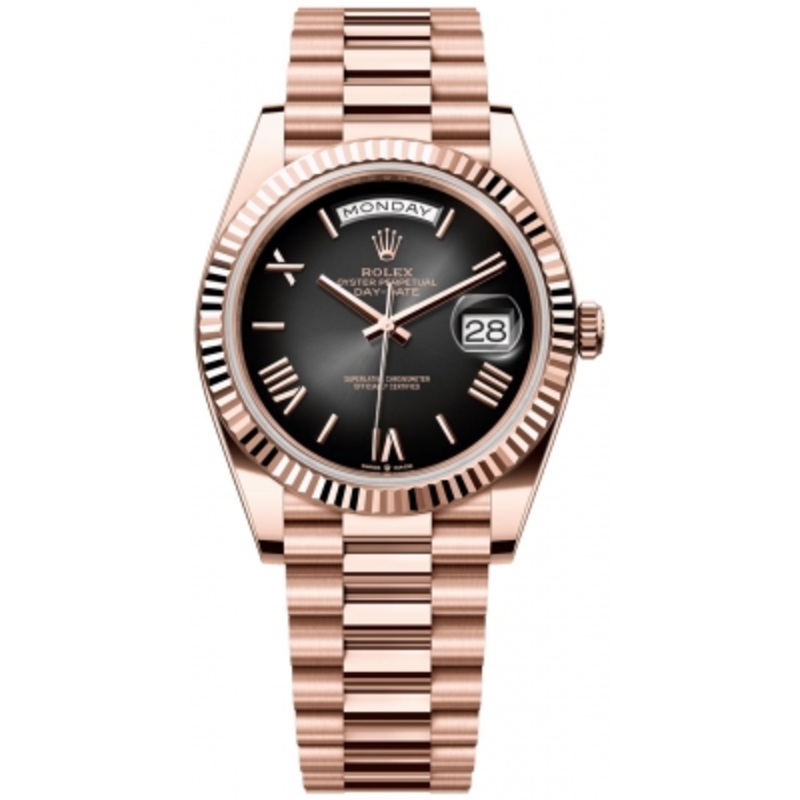228235 Slate Ombre   Rolex Day-Date 40mm Everose Gold Mens Watch
