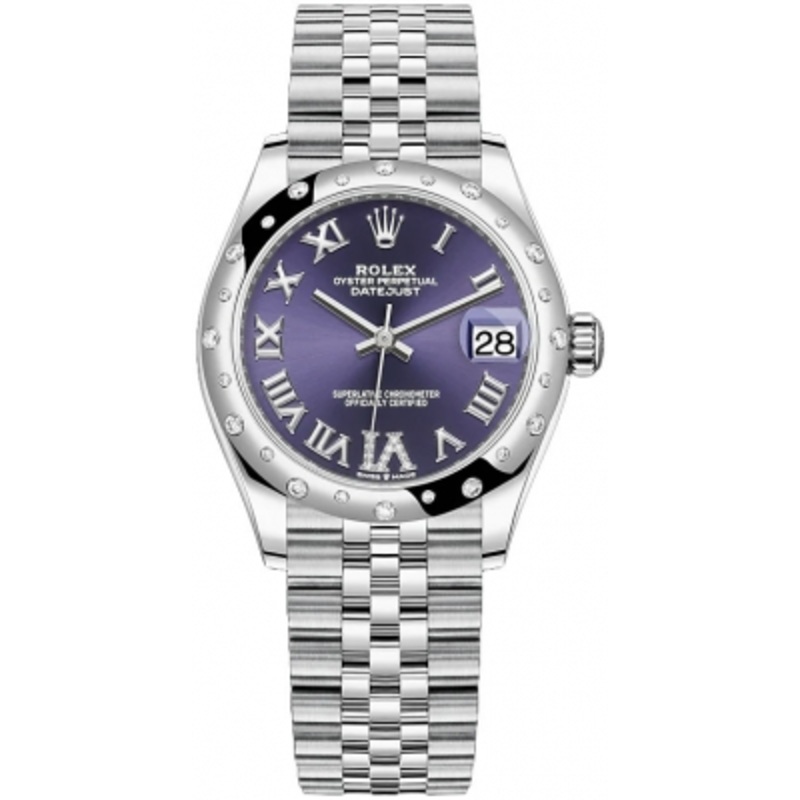 278344rbr Aubergine VI Jubilee Rolex Datejust 31mm Stainless Steel Ladies Watch