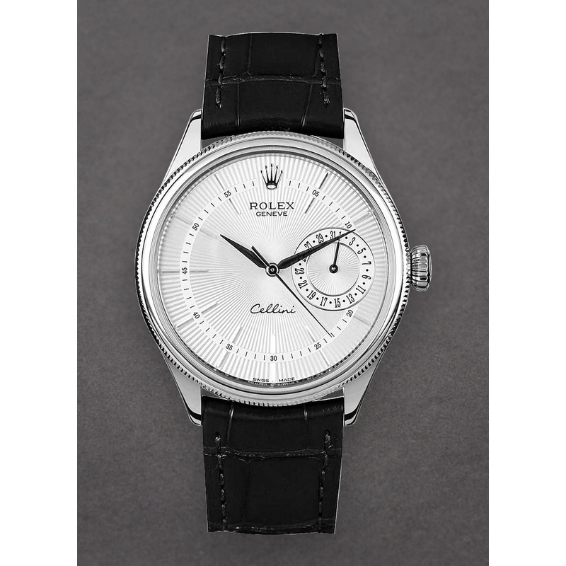50519 used silver guilloche Rolex Cellini Men’s Models in White Gold