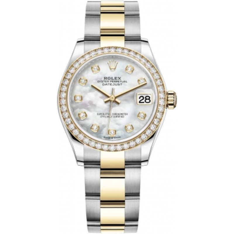 278383rbr MOP Diamond Oyster Rolex Datejust 31mm Stainless Steel and Yellow Gold Ladies Watch