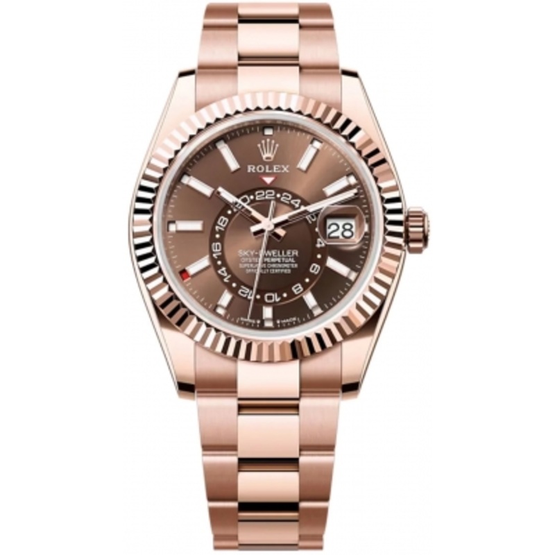 336935 Chocolate Oyster Rolex Sky Dweller 42mm Mens Watch