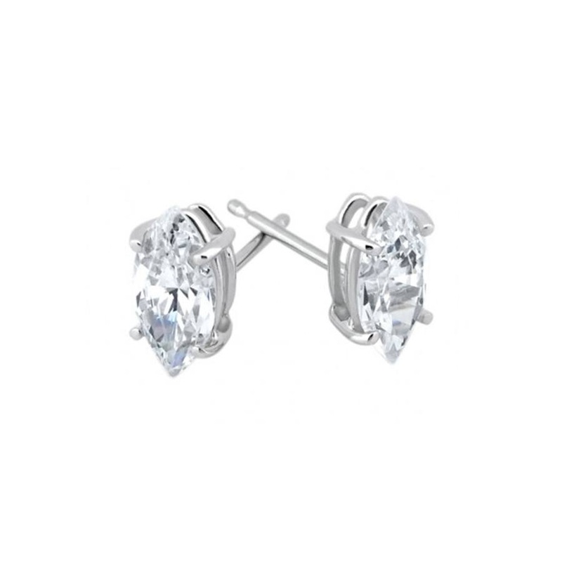 Marquise Diamond Stud Earrings,  0.25 Carat on 14k White Gold at Lowest Price
