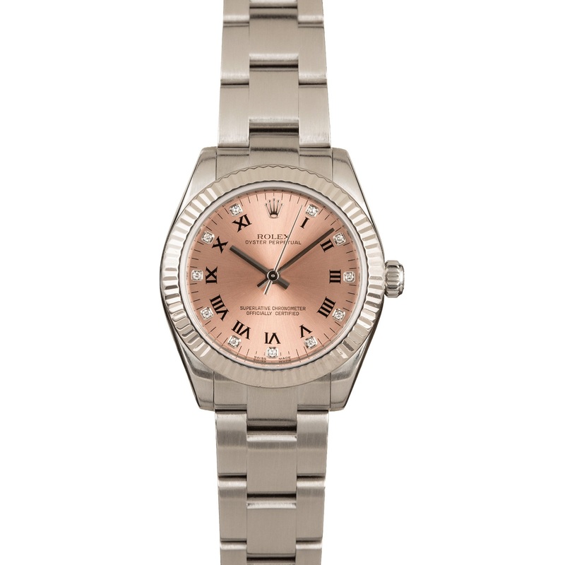 Rolex Oyster Perpetual White Diamond Dial MidSize 177234