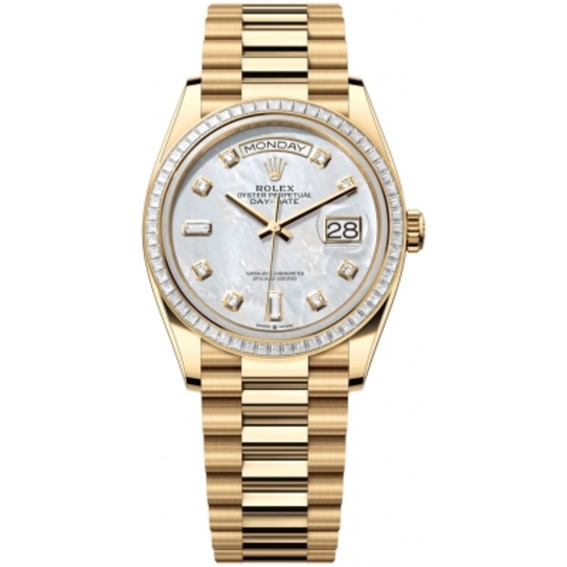 128398TBR MOP Diamond   Rolex Day-Date 36mm Yellow Gold Midsize Watch