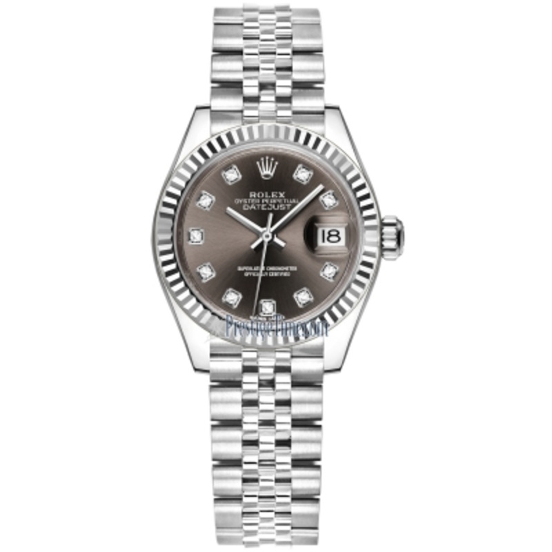 279174 Dark Grey Diamond Jubilee Rolex Lady Datejust 28mm Stainless Steel Ladies Watch