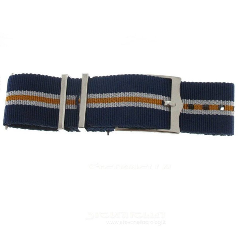 4257801 Tudor 22mm Inlet Blue, Grey & Orange Fabric OEM Nato Watch Strap