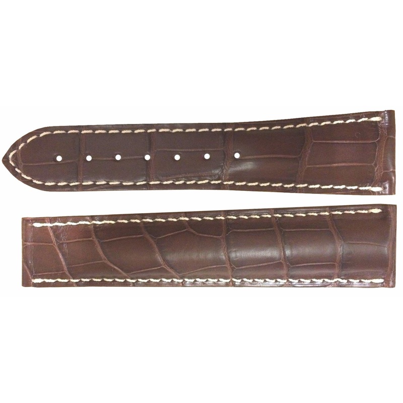 98000163 Omega 20mm Brown Leather OEM Watch Strap with Pattern