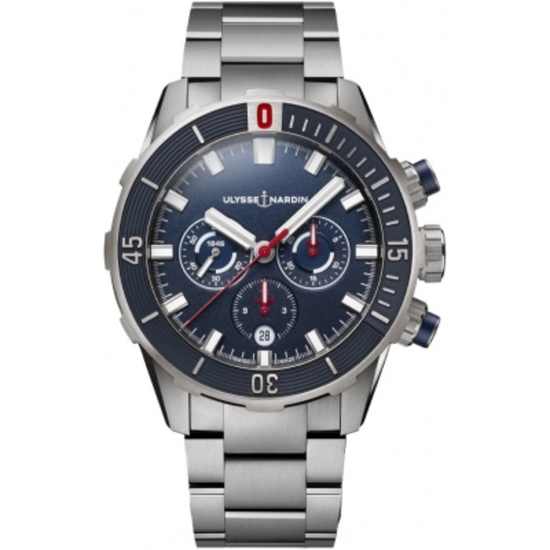 1503-170-7m/93 Ulysse Nardin Diver Chronograph 44mm Mens Watch
