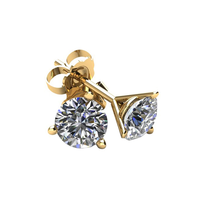 Round Diamond Stud Earrings, 0.25 Carat on 14k Yellow Gold Low Price