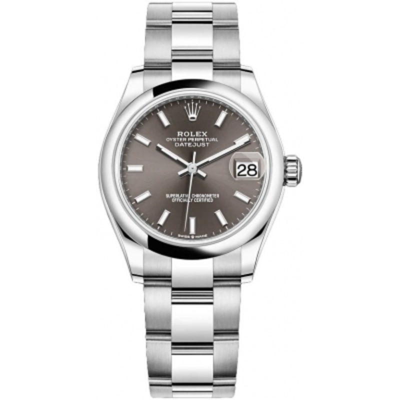 278240 Dark Grey Index Oyster Rolex Datejust 31mm Stainless Steel Ladies Watch