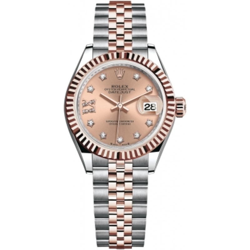279171 Rose 17 Diamond Jubilee Rolex Lady Datejust 28mm Stainless Steel and Everose Gold Ladies Watch
