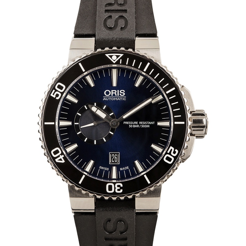 Buy Like-New Oris Aquis Small Second, Date 01 743 7673 4135-07 4 26 34EB