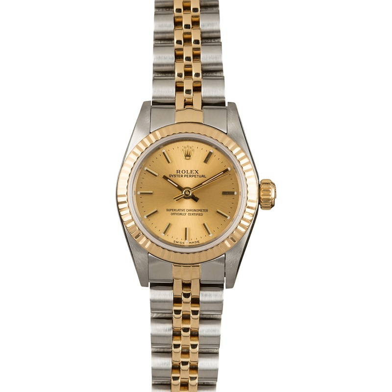 Rolex Oyster Perpetual 67193 Champagne Index Dial