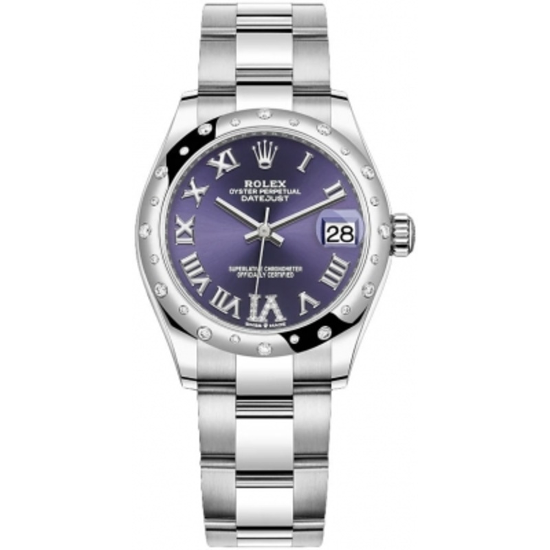 278344rbr Aubergine VI Oyster Rolex Datejust 31mm Stainless Steel Ladies Watch