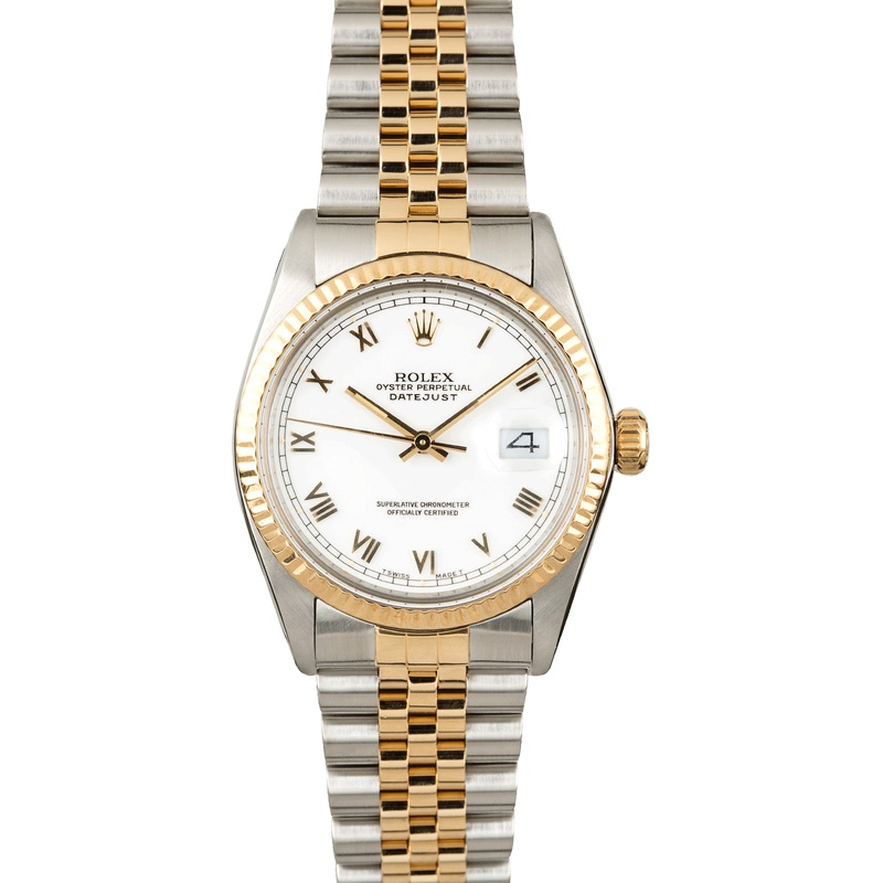 Used Rolex Datejust 16013 White Roman Dial