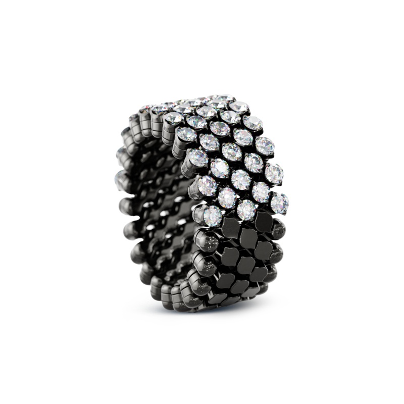 Brevetto 5-row Multi Size Ring in Black Gold – Serafino Consoli Jewelry