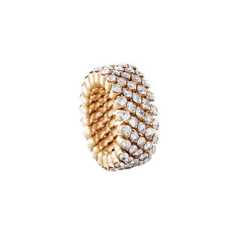 Brevetto 5-row Multi Size Ring in Pink Gold – Serafino Consoli Jewelry