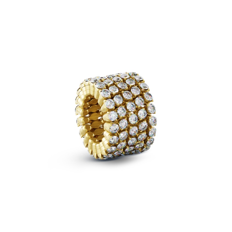 Serafino 5-row Ring Bracelet in Yellow Gold – Serafino Consoli Jewelry