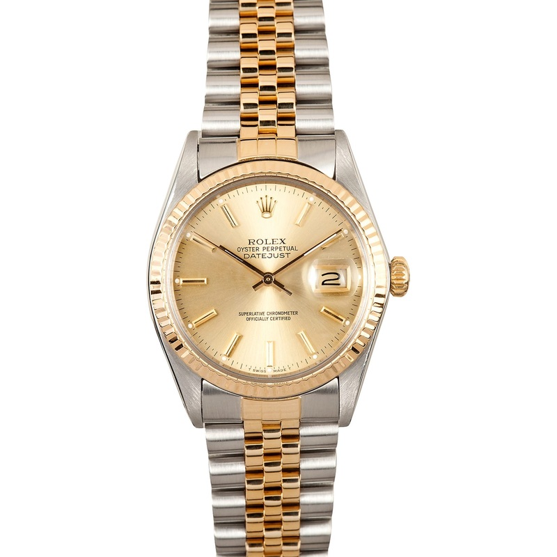Used Rolex Oyster Perpetual DateJust Stainless Steel and Gold 16013 – Buy it at Bob’s and Save