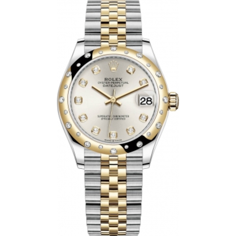 278343rbr Silver Diamond Jubilee Rolex Datejust 31mm Stainless Steel and Yellow Gold Ladies Watch