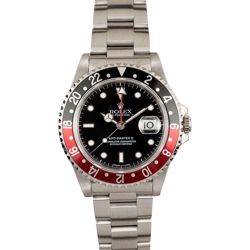 Rolex GMT-Master II Stainless Steel Model 16710 – Master II Stainless Steel Red & Black Bezel
