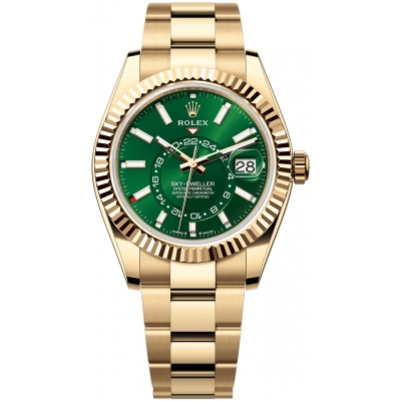 336938 Bright Green Oyster   Rolex Sky Dweller 42mm Mens Watch