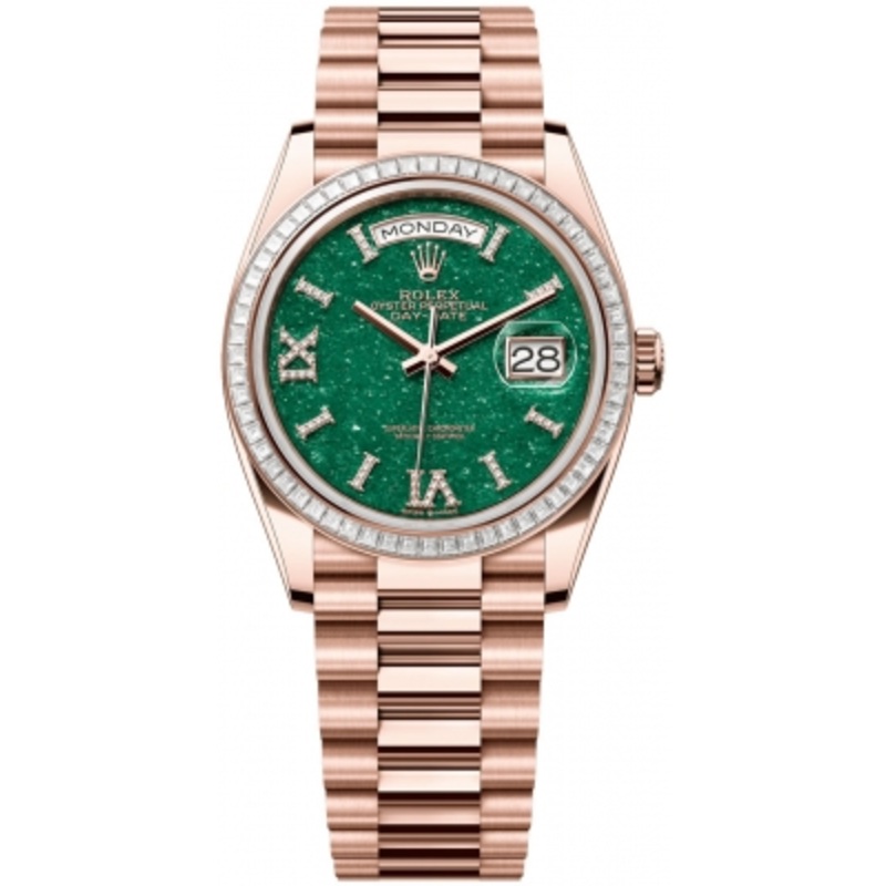 128395TBR Aventurine   Rolex Day-Date 36mm Everose Gold Midsize Watch