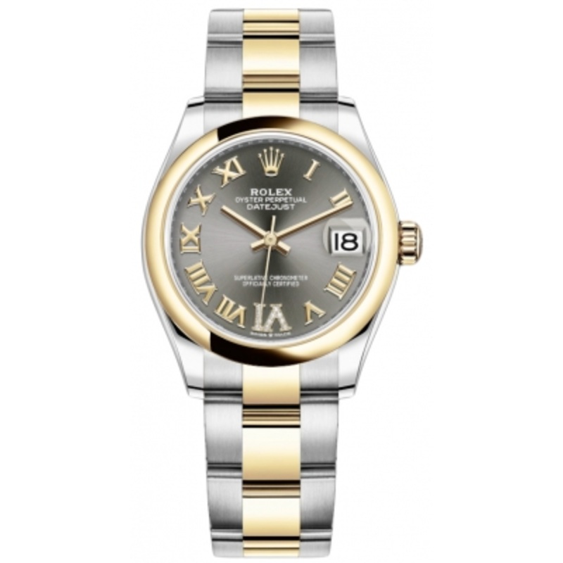278243 Grey VI Roman Oyster Rolex Datejust 31mm Stainless Steel and Yellow Gold Ladies Watch