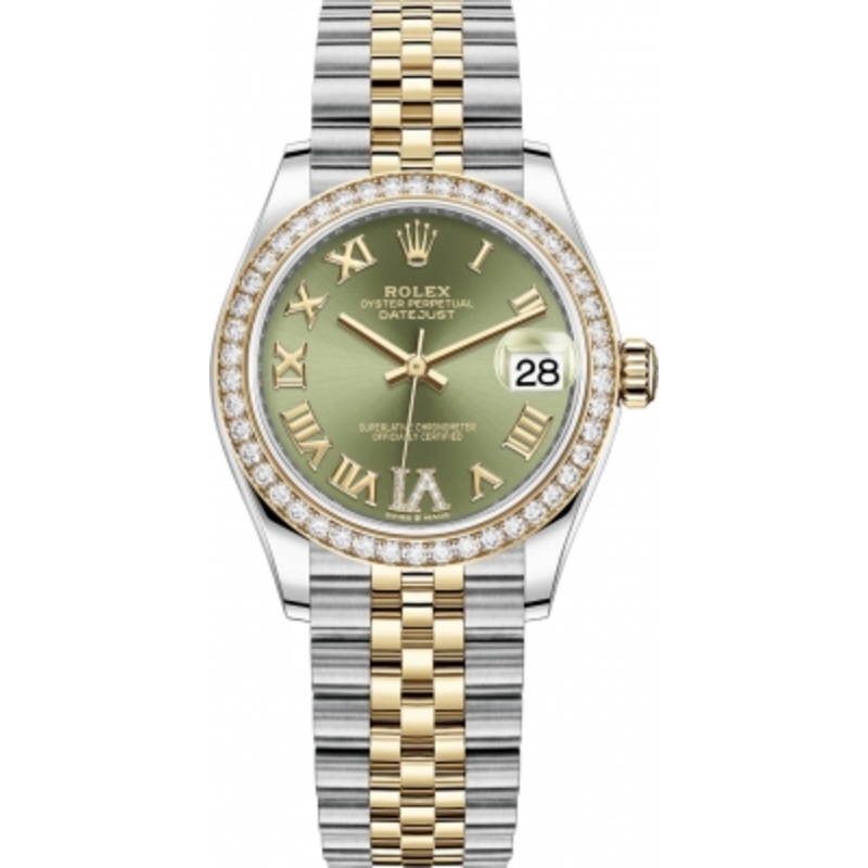 278383rbr Green VI Roman Jubilee Rolex Datejust 31mm Stainless Steel and Yellow Gold Ladies Watch