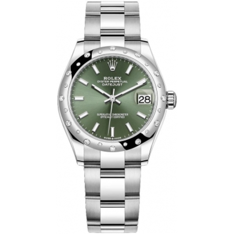 278344rbr Mint Green Index Oyster Rolex Datejust 31mm Stainless Steel Ladies Watch
