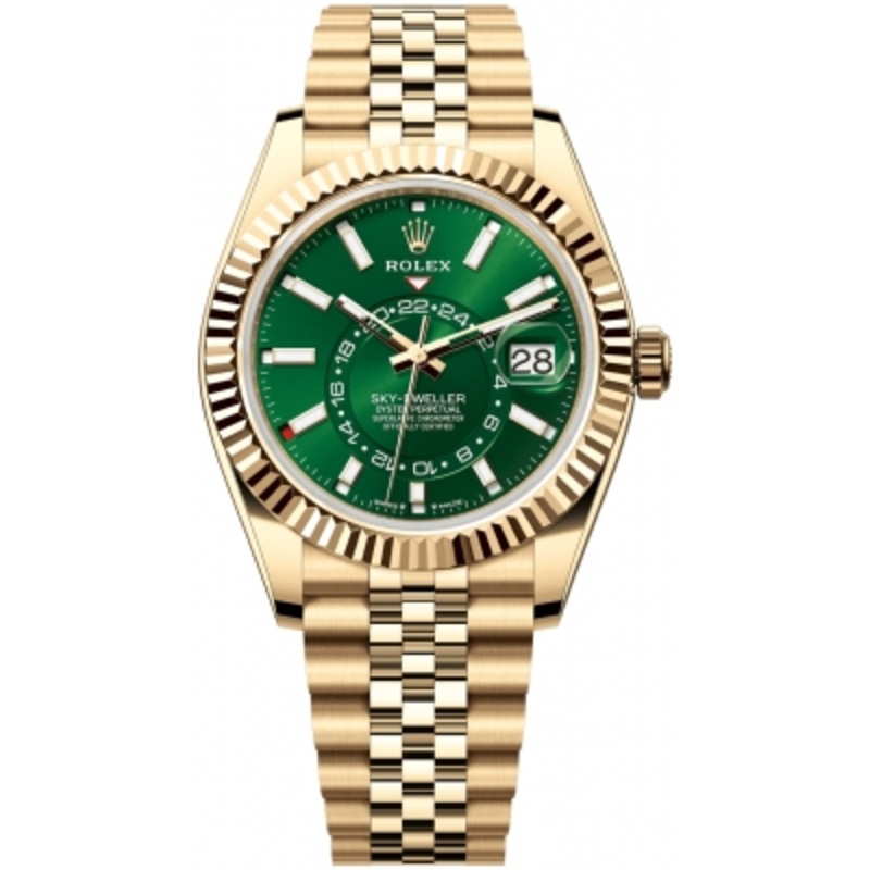 336938 Bright Green Jubilee   Rolex Sky Dweller 42mm Mens Watch