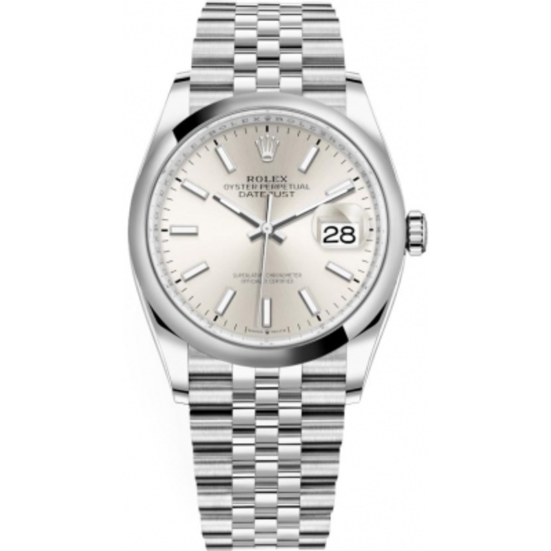 126200 Silver Index Jubilee Rolex Datejust 36mm Stainless Steel Midsize Watch