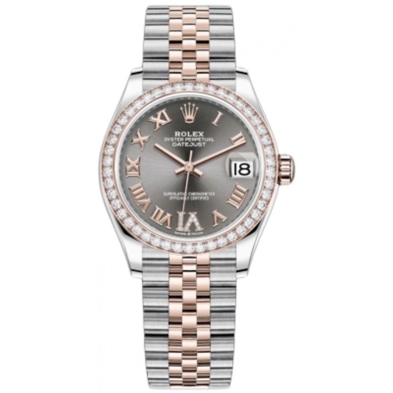 278381rbr Rhodium VI Roman Jubilee Rolex Datejust 31mm Stainless Steel and Rose Gold Ladies Watch