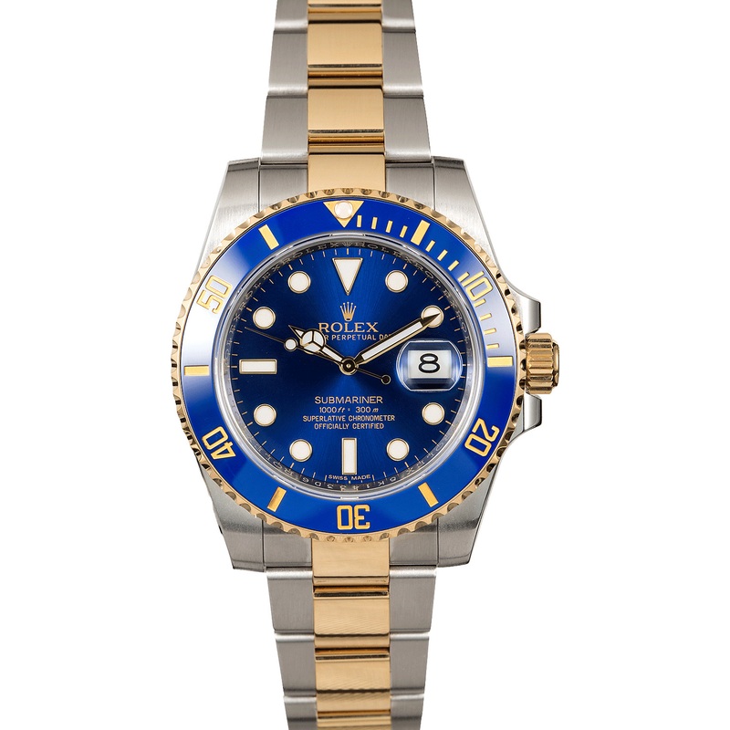 Sunburst Blue Rolex Submariner 116613 Two Tone