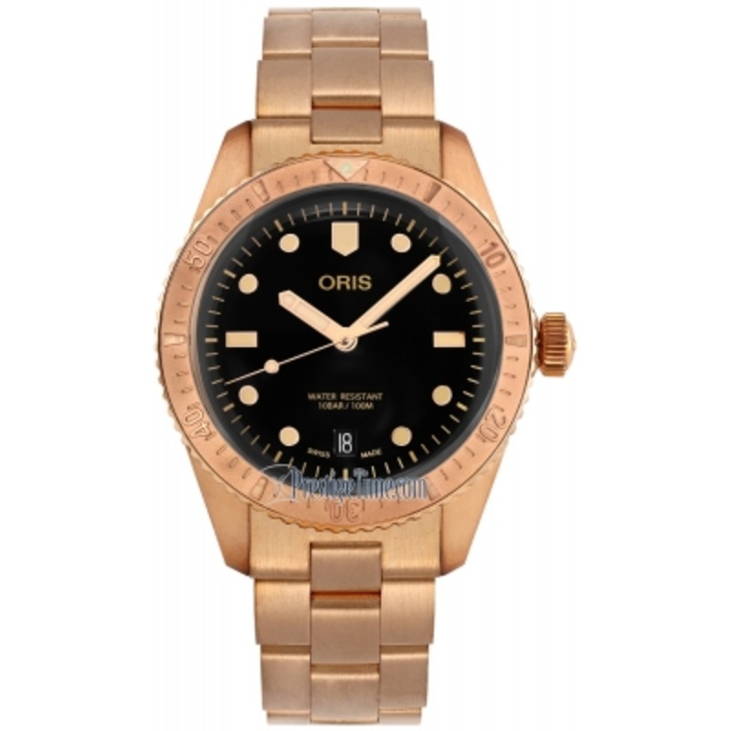 01 733 7771 3154-07 8 19 15 Cotton Candy Sepia Oris Divers Sixty Five 38mm Midsize Watch